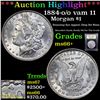 Image 1 : ***Auction Highlight*** 1884-o /o vam 11 Morgan Dollar $1 Graded GEM++ Unc By USCG (fc)