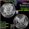 Image 1 : ***Auction Highlight*** 1881-s Morgan Dollar $1 Graded GEM Unc DMPL By USCG (fc)