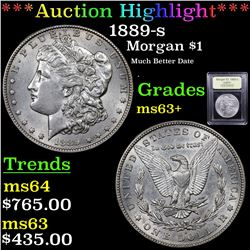 ***Auction Highlight*** 1889-s Morgan Dollar $1 Graded Select+ Unc BY USCG (fc)
