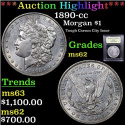 ***Auction Highlight*** 1890-cc Morgan Dollar $1 Graded Select Unc By USCG (fc)