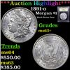 Image 1 : ***Auction Highlight*** 1891-o Morgan Dollar $1 Graded Select+ Unc BY USCG (fc)