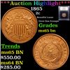 Image 1 : ***Auction Highlight*** 1865 Two Cent Piece 2c Graded GEM Unc BN BY USCG (fc)