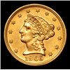 Image 2 : ***Auction Highlight*** 1905-p Gold Liberty Quarter Eagle $2 1/2 Graded Choice Unc BY USCG (fc)