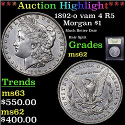 ***Auction Highlight*** 1892-o vam 4 I2 R5 Morgan Dollar $1 Graded Select Unc BY USCG (fc)