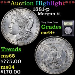 ***Auction Highlight*** 1881-p Morgan Dollar $1 Graded Choice+ Unc BY USCG (fc)