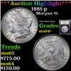Image 1 : ***Auction Highlight*** 1881-p Morgan Dollar $1 Graded Choice+ Unc BY USCG (fc)