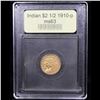 Image 4 : ***Auction Highlight*** 1910-p Gold Indian Quarter Eagle $2 1/2 Graded Select Unc By USCG (fc)