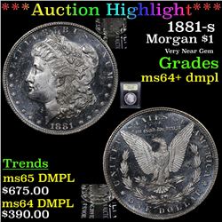 ***Auction Highlight*** 1881-s Morgan Dollar $1 Graded Choice Unc+ DMPL BY USCG (fc)