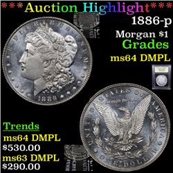 ***Auction Highlight*** 1886-p Morgan Dollar $1 Graded Choice Unc DMPL BY USCG (fc)