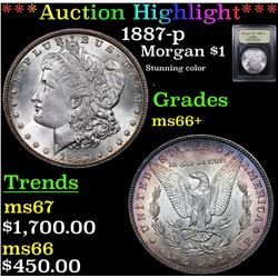 ***Auction Highlight*** 1887-p Morgan Dollar 1 Graded GEM++ Unc By USCG (fc)