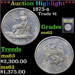 ***Auction Highlight*** 1875-s Trade Dollar $1 Graded Select Unc By USCG (fc)