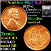 Image 1 : ***Auction Highlight*** 1917-d Lincoln Cent 1c Graded Choice Unc RD By USCG (fc)