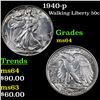 Image 1 : 1940-p Walking Liberty Half Dollar 50c Grades Choice Unc