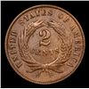 Image 3 : 1868 Two Cent Piece 2c Grades Choice AU