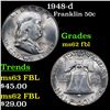 Image 1 : 1948-d Franklin Half Dollar 50c Grades Select Unc FBL