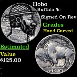 Hobo Buffalo Nickel 5c Grades Hand Carved