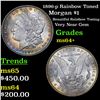 Image 1 : 1896-p Rainbow Toned Morgan Dollar $1 Grades Choice+ Unc