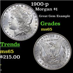 1900-p Morgan Dollar $1 Grades GEM Unc