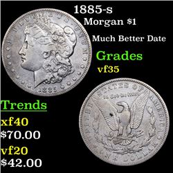 1885-s Morgan Dollar $1 Grades vf++
