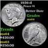 Image 1 : 1926-d Peace Dollar $1 Grades Choice Unc