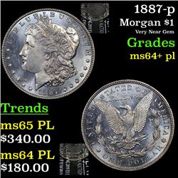 1887-p Morgan Dollar $1 Grades Choice Unc+ PL