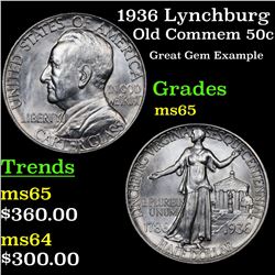 1936 Lynchburg Old Commem Half Dollar 50c Grades GEM Unc