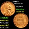 Image 1 : 1931-s Lincoln Cent 1c Grades Select+ Unc RD