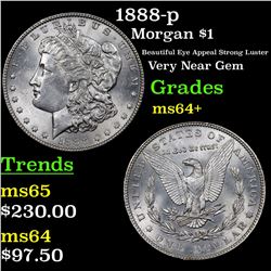 1888-p Morgan Dollar $1 Grades Choice+ Unc