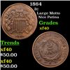 Image 1 : 1864 Two Cent Piece 2c Grades xf