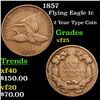 Image 1 : 1857 Flying Eagle Cent 1c Grades vf+