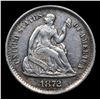 Image 2 : 1872-s Below Bow Seated Liberty Half Dime 1/2 10c Grades Select AU