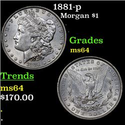 1881-p Morgan Dollar $1 Grades Choice Unc