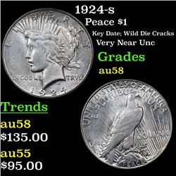1924-s Peace Dollar $1 Grades Choice AU/BU Slider