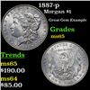 Image 1 : 1887-p Morgan Dollar $1 Grades GEM Unc