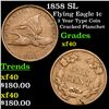 Image 1 : 1858 SL Flying Eagle Cent 1c Grades xf