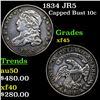 Image 1 : 1834 JR5 Capped Bust Dime 10c Grades xf+