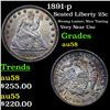 Image 1 : 1891-p Seated Liberty Quarter 25c Grades Choice AU/BU Slider