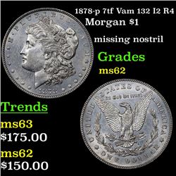 1878-p 7tf Vam 132 I2 R4 Morgan Dollar $1 Grades Select Unc