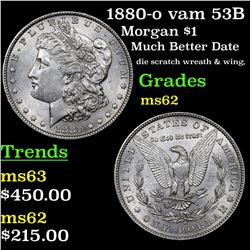 1880-o vam 53B Morgan Dollar $1 Grades Select Unc