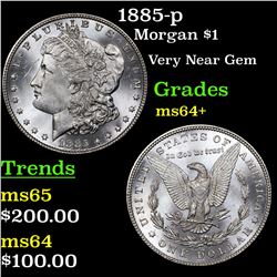 1885-p Morgan Dollar $1 Grades Choice+ Unc