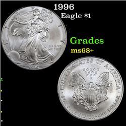 1996 Silver Eagle Dollar $1 Grades Gem++ Unc