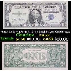 *Star Note * 1957B $1 Blue Seal Silver Certificate Grades Choice AU