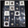 Image 1 : Page of 20 Mixed coins Mercury 10c, Braided Hair 1c, Washington 25c, Barber 10c, Indian 1c, Jefferso