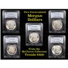 Image 1 : 5 Unc Morgan $1 Graded By PCGS Mixed Dates From The McClaren Collection