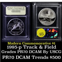 Proof 1995-P Olympics Track & Field Modern Commem Dollar $1 Graded GEM++ Proof Deep Cameo by USCG