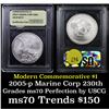 Image 1 : 2005-P Marines Modern Commem Dollar $1 Graded ms70 Perfection by USCG