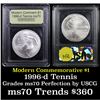 Image 1 : 1996-d Olympics Tennis Modern Commem Dollar $1 Graded ms70, Perfection by USCG