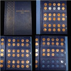 Near Complete Lincoln Cent Book 1941-1970 78 Coins