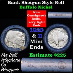 Buffalo Nickel Shotgun Roll in Old Bank Style 'Bell Telephone'  Wrapper 1920 & d Mint Ends