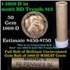 Image 1 : Uncirculated 1c orig shotgun roll, 1969-d  In Old Brinks wrapper
